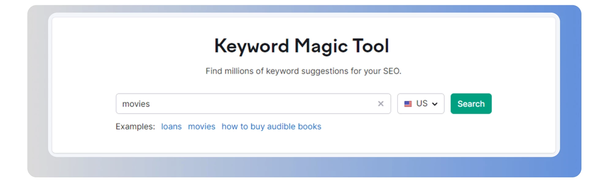 Keyword magic tool