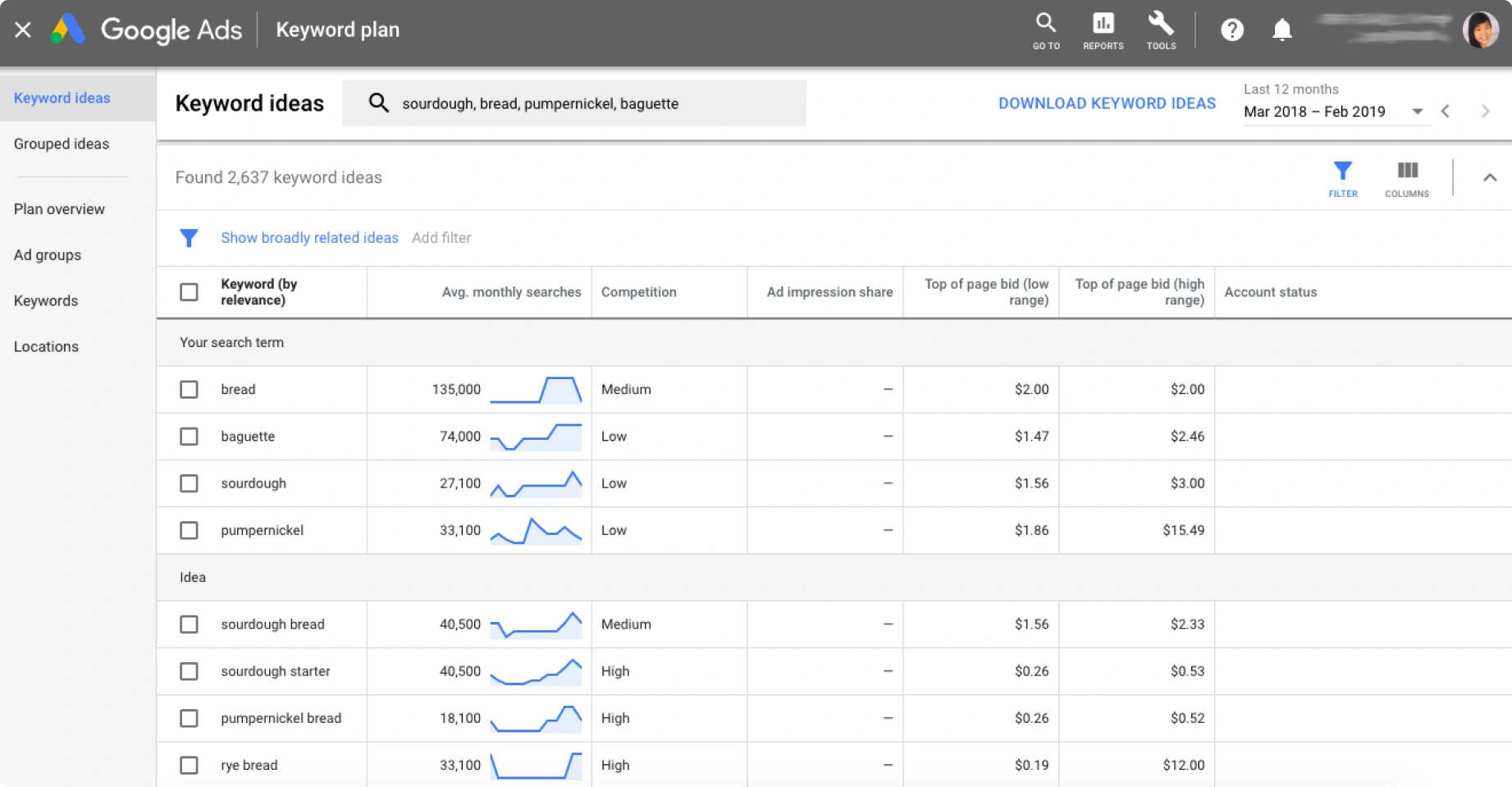 Google Keyword Planner